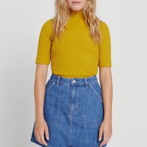Frank & Oak Mockneck Ribbed Top